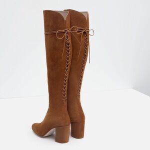 Zara leather boots with laces